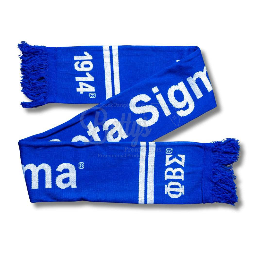 Phi Beta Sigma ΦΒΣ Fraternity Knit ScarfBlue-Betty's Promos Plus Greek Paraphernalia