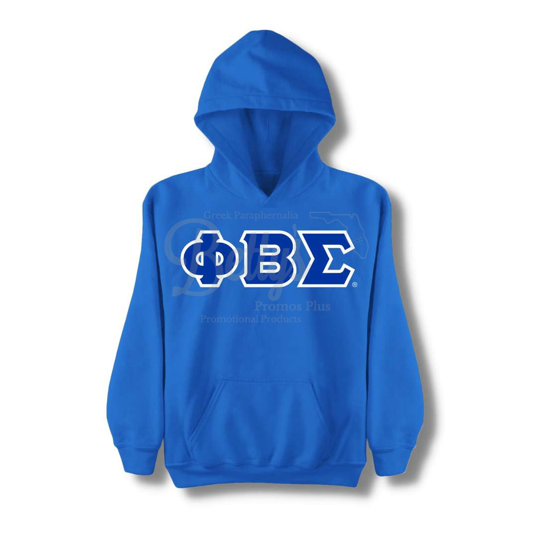 Phi Beta Sigma ΦΒΣ Greek Letter Double-Stitched Embroidered HoodieBlue-Small-Betty's Promos Plus Greek Paraphernalia