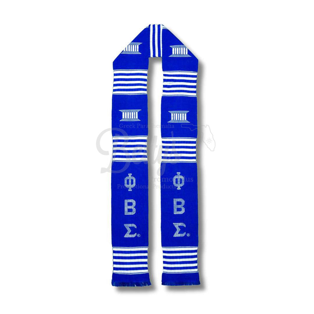 Phi Beta Sigma ΦΒΣ Greek Letters Kente Cloth Graduation StoleBlue-Betty's Promos Plus Greek Paraphernalia