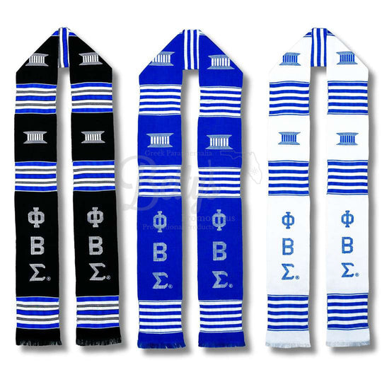 Phi Beta Sigma ΦΒΣ Greek Letters Kente Cloth Graduation Stole-Betty's Promos Plus Greek Paraphernalia