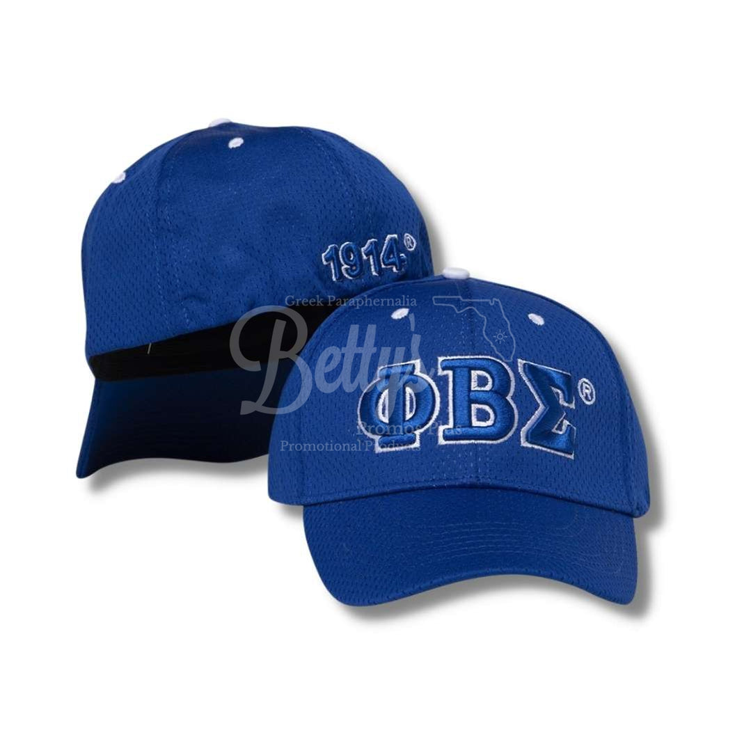 Phi Beta Sigma ΦΒΣ Greek Letters Mesh Flex Fit Embroidered HatBlue-Betty's Promos Plus Greek Paraphernalia