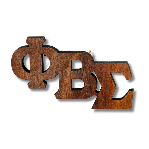 Phi Beta Sigma ΦΒΣ Greek Letters Wooden Lapel PinLarge-Betty's Promos Plus Greek Paraphernalia