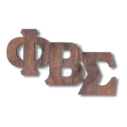 Phi Beta Sigma ΦΒΣ Greek Letters Wooden Lapel PinLarge-Betty's Promos Plus Greek Paraphernalia