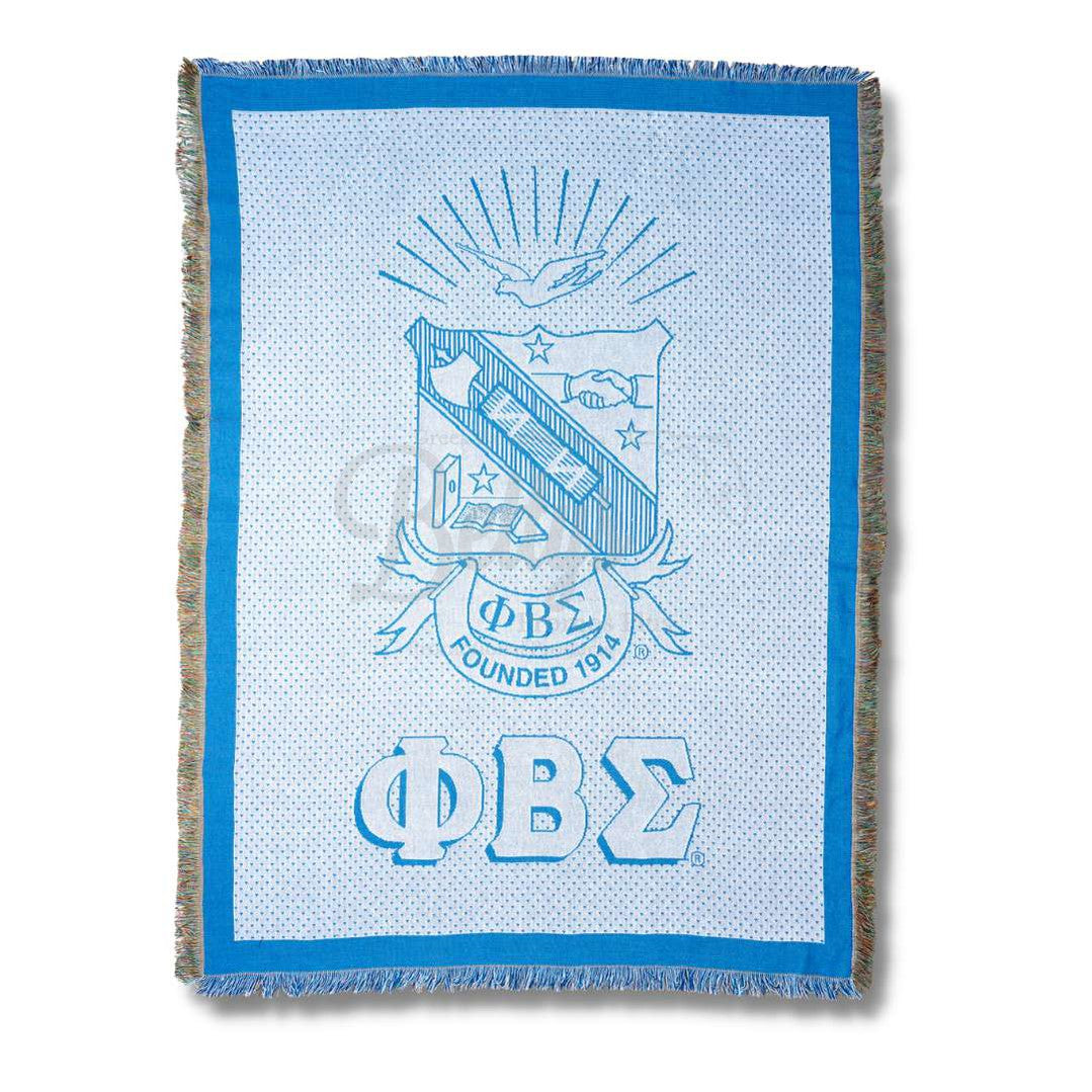 Phi Beta Sigma ΦΒΣ Shield Afghan Throw BlanketShield-Betty's Promos Plus Greek Paraphernalia