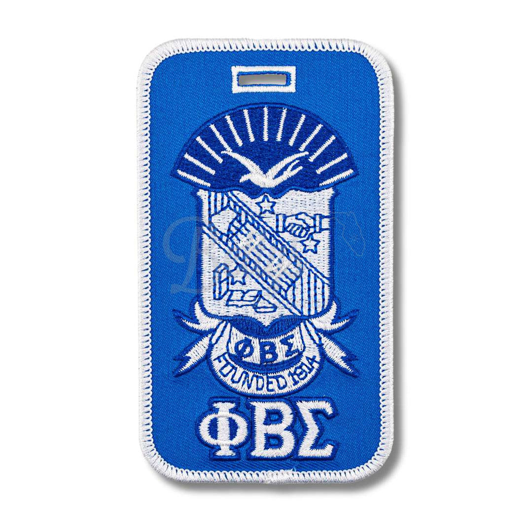 Phi Beta Sigma ΦΒΣ Shield Embroidered Luggage TagBlue-Betty's Promos Plus Greek Paraphernalia