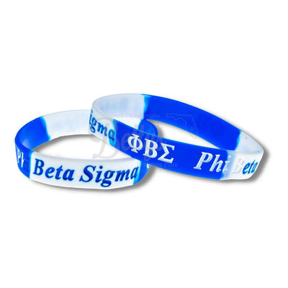 Phi Beta Sigma ΦΒΣ Silicone Rubber Wristband BraceletBlue-Betty's Promos Plus Greek Paraphernalia
