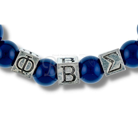 Phi Beta Sigma ΦΒΣ Squares Beaded BraceletBlue-Betty's Promos Plus Greek Paraphernalia