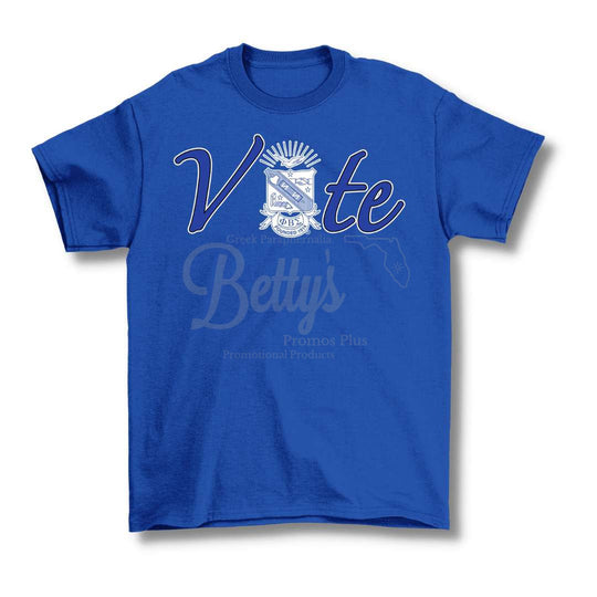 Phi Beta Sigma ΦΒΣ VOTE Screen Printed T-Shirt-Betty's Promos Plus Greek Paraphernalia