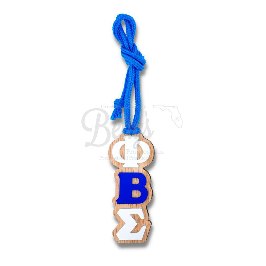 Phi Beta Sigma ΦΒΣ Wood with Acrylic Greek Letters Tiki NecklaceBlue-Betty's Promos Plus Greek Paraphernalia
