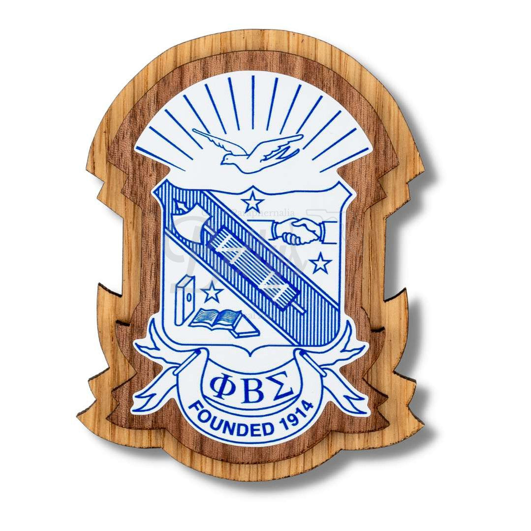 Phi Beta Sigma Wooden ΦΒΣ Shield DecalLarge-Betty's Promos Plus Greek Paraphernalia