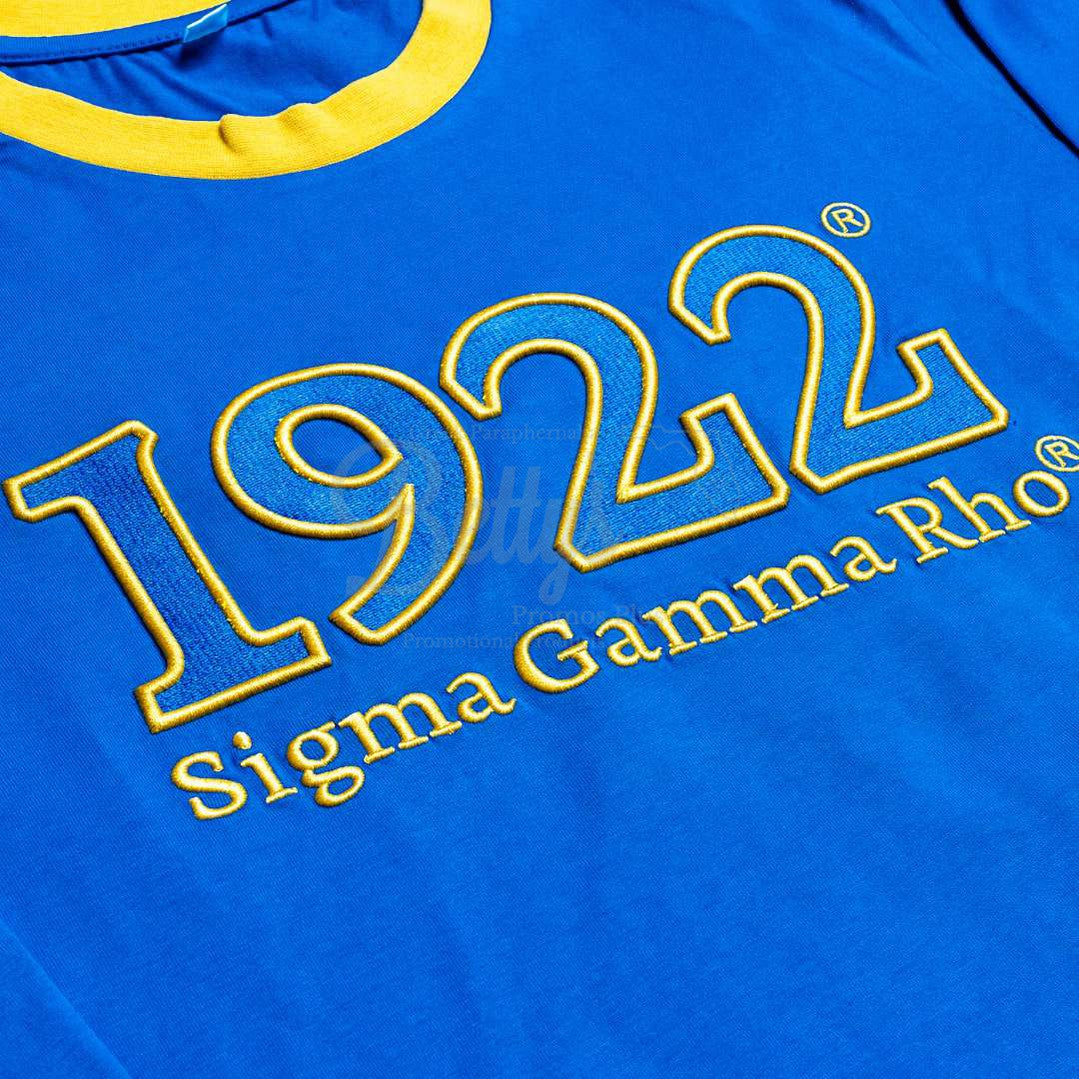 Sigma Gamma Rho ΣΓΡ 1922 Embroidered Long Sleeve T-Shirt-Betty's Promos Plus Greek Paraphernalia