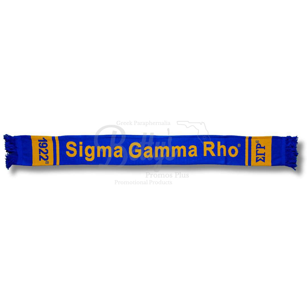 Sigma Gamma Rho ΣΓΡ 1922 Sorority Knit ScarfBlue-Betty's Promos Plus Greek Paraphernalia