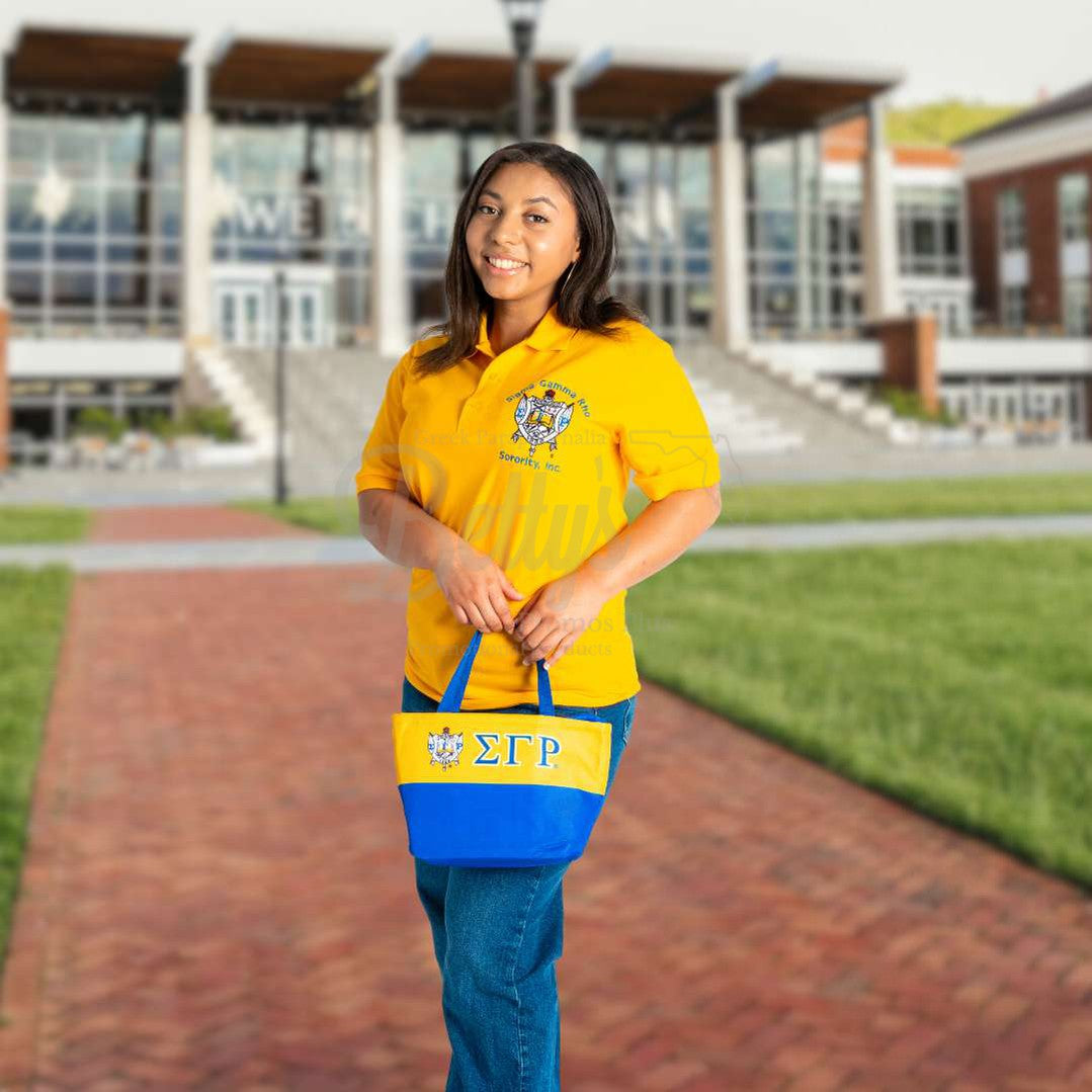 Sigma Gamma Rho ΣΓΡ 2-Tone Insulated Lunch Bag with HandleBlue-Betty's Promos Plus Greek Paraphernalia