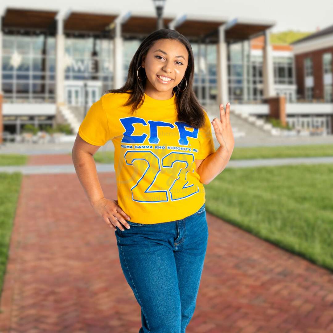 Sigma Gamma Rho ΣΓΡ 22 Screen Printed T-Shirt-Betty's Promos Plus Greek Paraphernalia