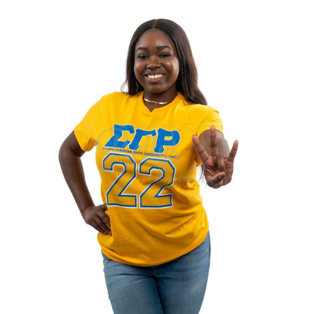 Sigma Gamma Rho ΣΓΡ 22 Screen Printed T-Shirt-Betty's Promos Plus Greek Paraphernalia