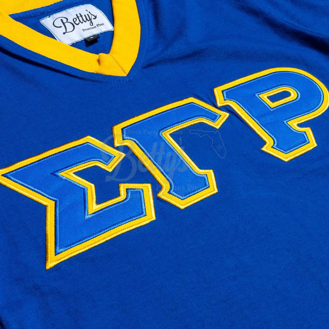 Sigma Gamma Rho ΣΓΡ Double Stitched Appliqué Embroidered Jersey T-Shirt-Betty's Promos Plus Greek Paraphernalia