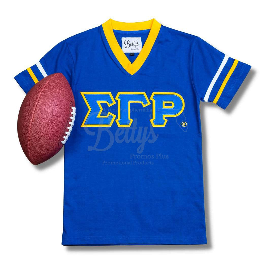 Sigma Gamma Rho ΣΓΡ Double Stitched Appliqué Embroidered Jersey T-Shirt-Betty's Promos Plus Greek Paraphernalia