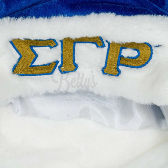 Sigma Gamma Rho ΣΓΡ Embroidered Greek Letters Deluxe Santa Hat-Betty's Promos Plus Greek Paraphernalia