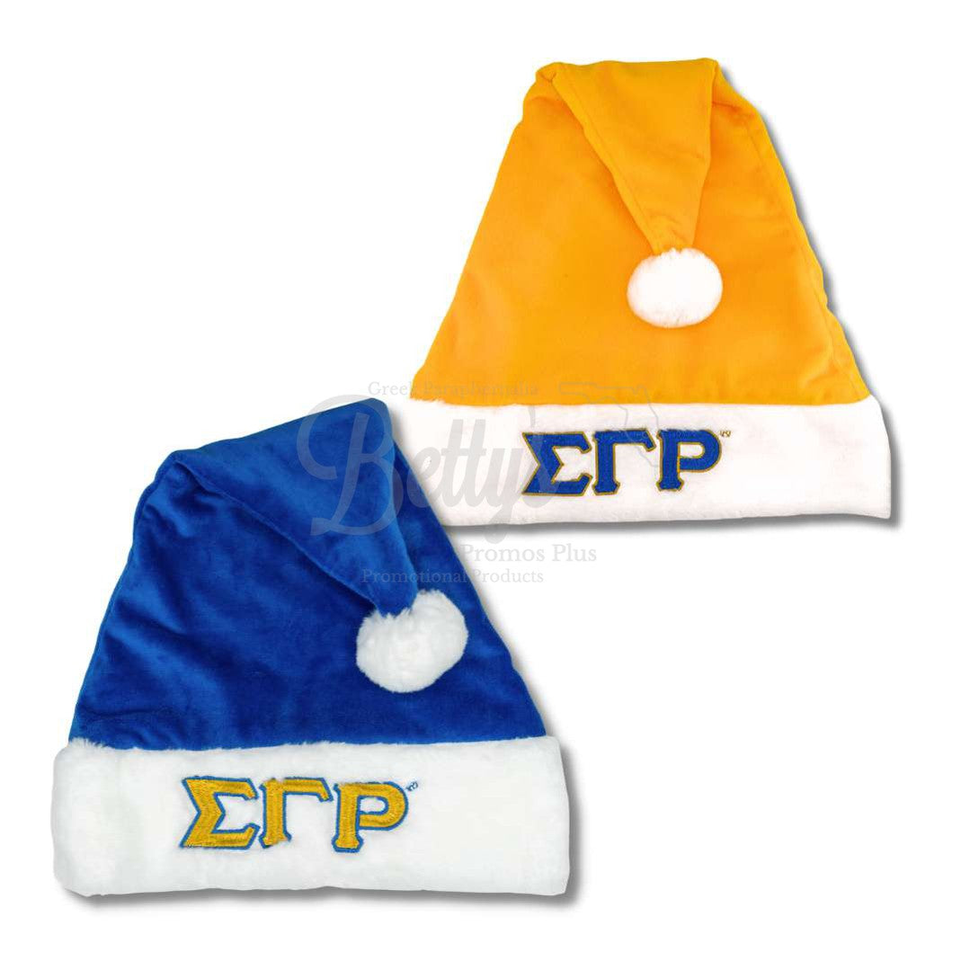 Sigma Gamma Rho ΣΓΡ Embroidered Greek Letters Deluxe Santa Hat-Betty's Promos Plus Greek Paraphernalia