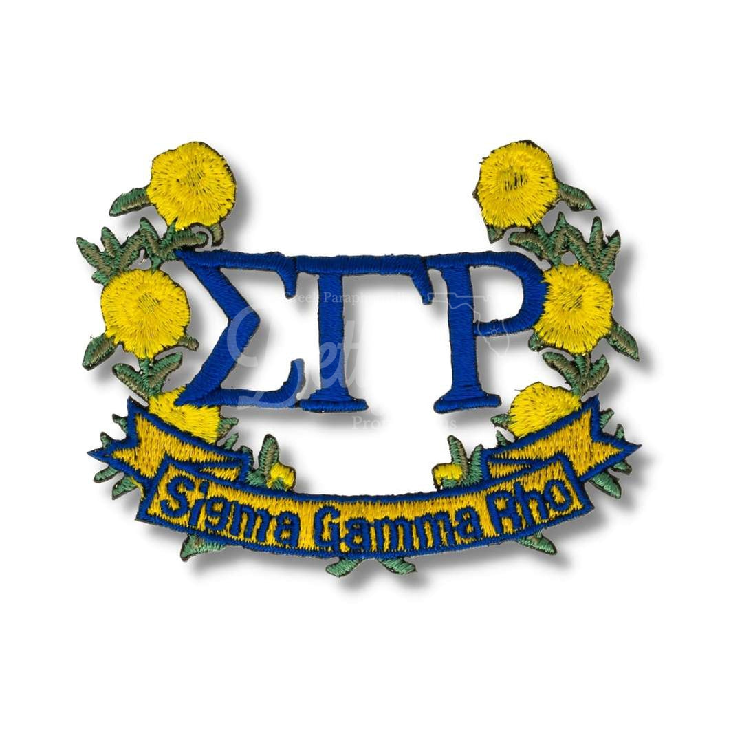 Sigma Gamma Rho ΣΓΡ Embroidered Laurel Wreath PatchBlue-Betty's Promos Plus Greek Paraphernalia