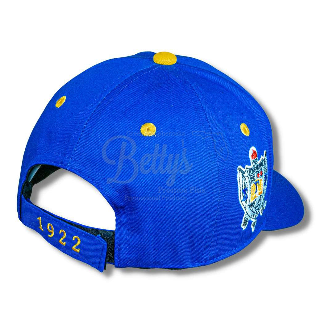 Sigma Gamma Rho ΣΓΡ Embroidered Shield Baseball CapBlue-Betty's Promos Plus Greek Paraphernalia