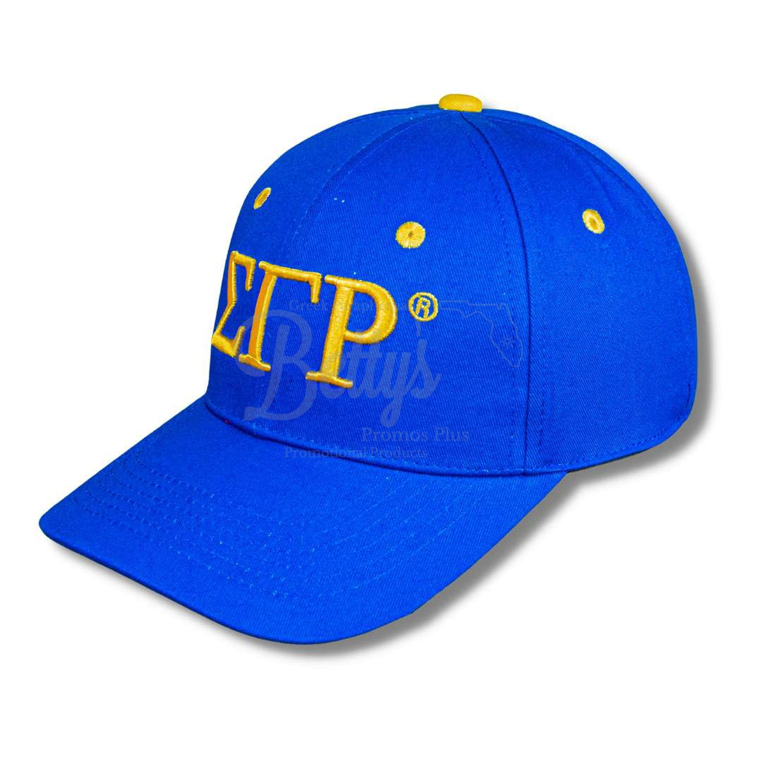 Sigma Gamma Rho ΣΓΡ Embroidered Shield Baseball CapBlue-Betty's Promos Plus Greek Paraphernalia