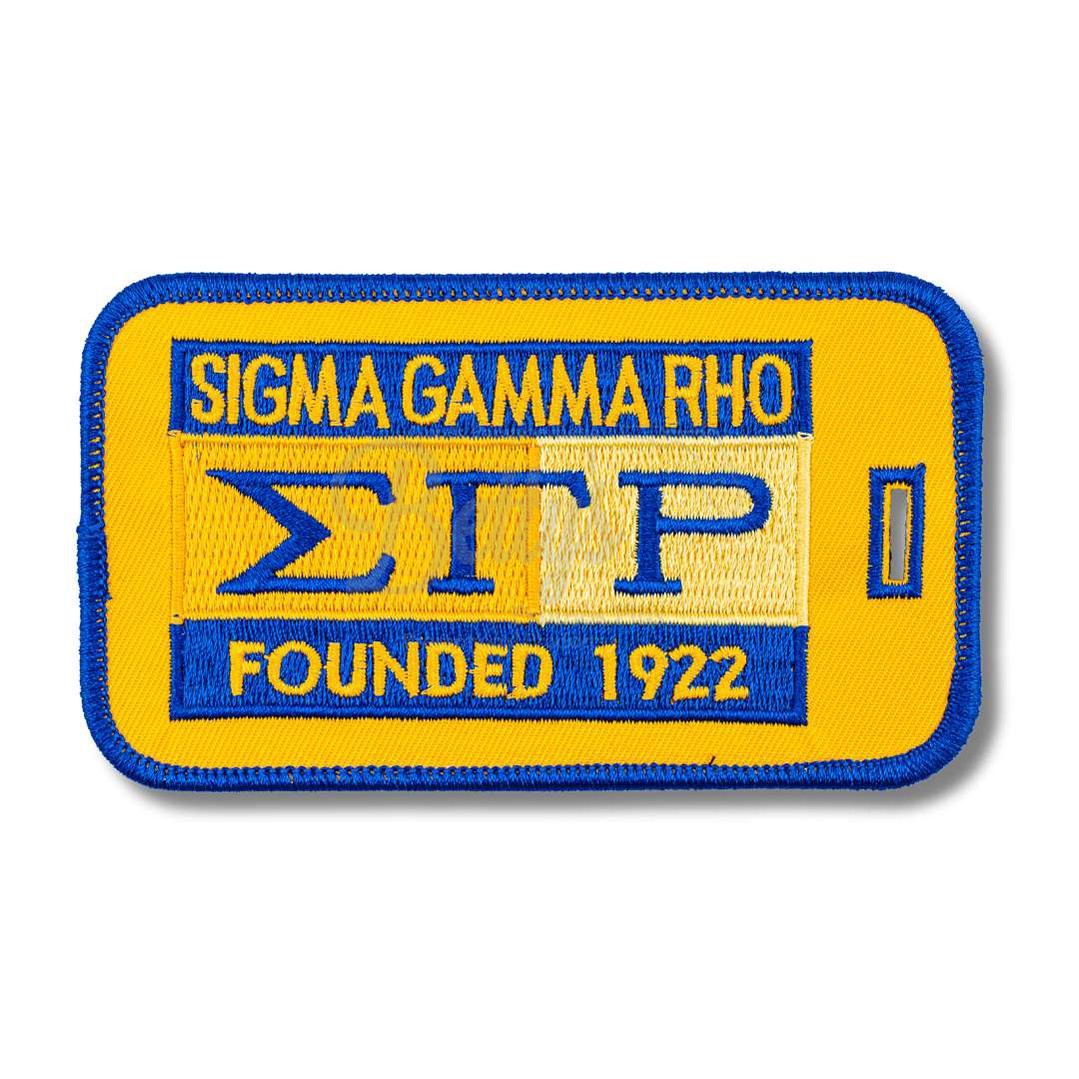 Sigma Gamma Rho ΣΓΡ Founded 1922 Embroidered Luggage TagGold-Betty's Promos Plus Greek Paraphernalia