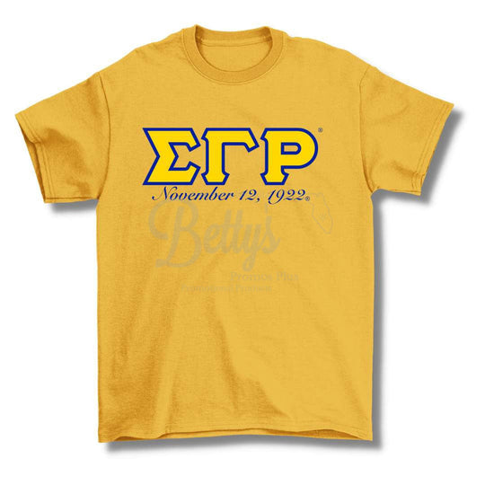 Sigma Gamma Rho ΣΓΡ Founding Date Screen Printed T-Shirt-Betty's Promos Plus Greek Paraphernalia