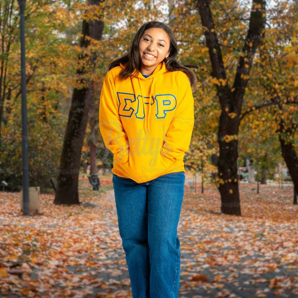 Sigma Gamma Rho ΣΓΡ Greek Letter Double-Stitched Embroidered Hoodie-Betty's Promos Plus Greek Paraphernalia