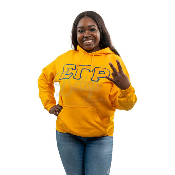 Sigma Gamma Rho ΣΓΡ Greek Letter Double-Stitched Embroidered Hoodie-Betty's Promos Plus Greek Paraphernalia