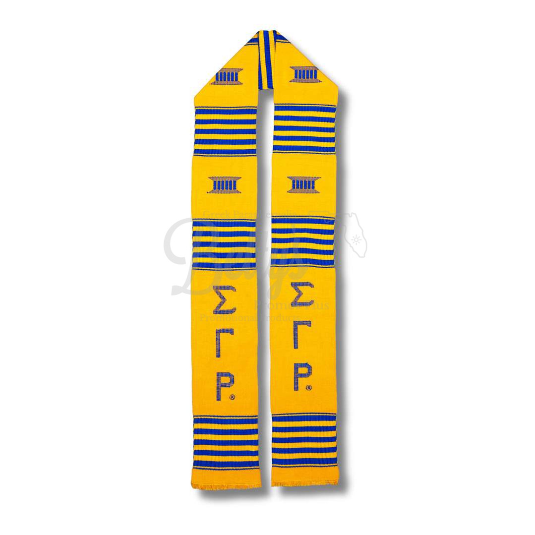 Sigma Gamma Rho ΣΓΡ Greek Letters Kente Cloth Graduation StoleGold-Betty's Promos Plus Greek Paraphernalia