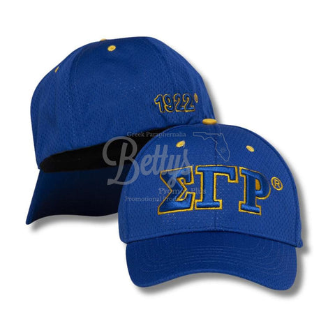 Sigma Gamma Rho ΣΓΡ Greek Letters Mesh Flex Fit Embroidered HatBlue-Betty's Promos Plus Greek Paraphernalia