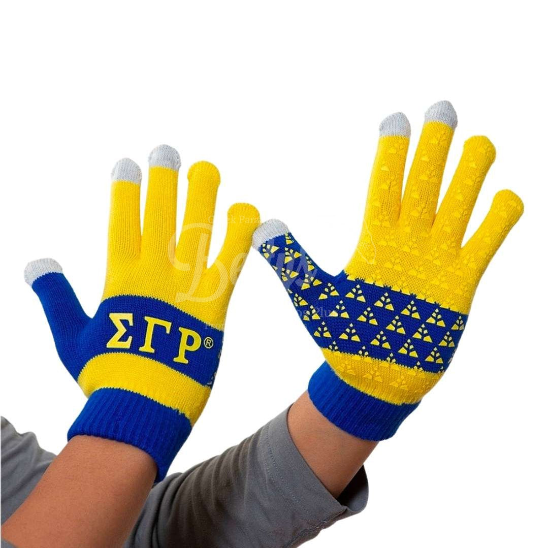 Sigma Gamma Rho ΣΓΡ Knit Touch Screen GlovesGold-Betty's Promos Plus Greek Paraphernalia