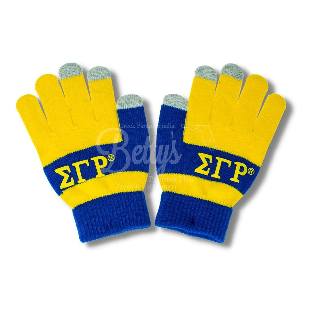 Sigma Gamma Rho ΣΓΡ Knit Touch Screen GlovesGold-Betty's Promos Plus Greek Paraphernalia