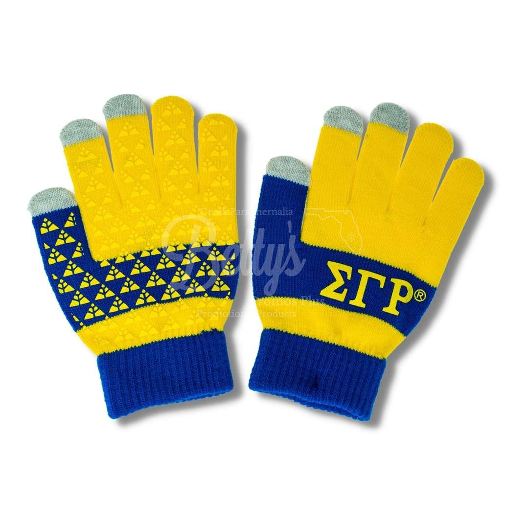 Sigma Gamma Rho ΣΓΡ Knit Touch Screen GlovesGold-Betty's Promos Plus Greek Paraphernalia