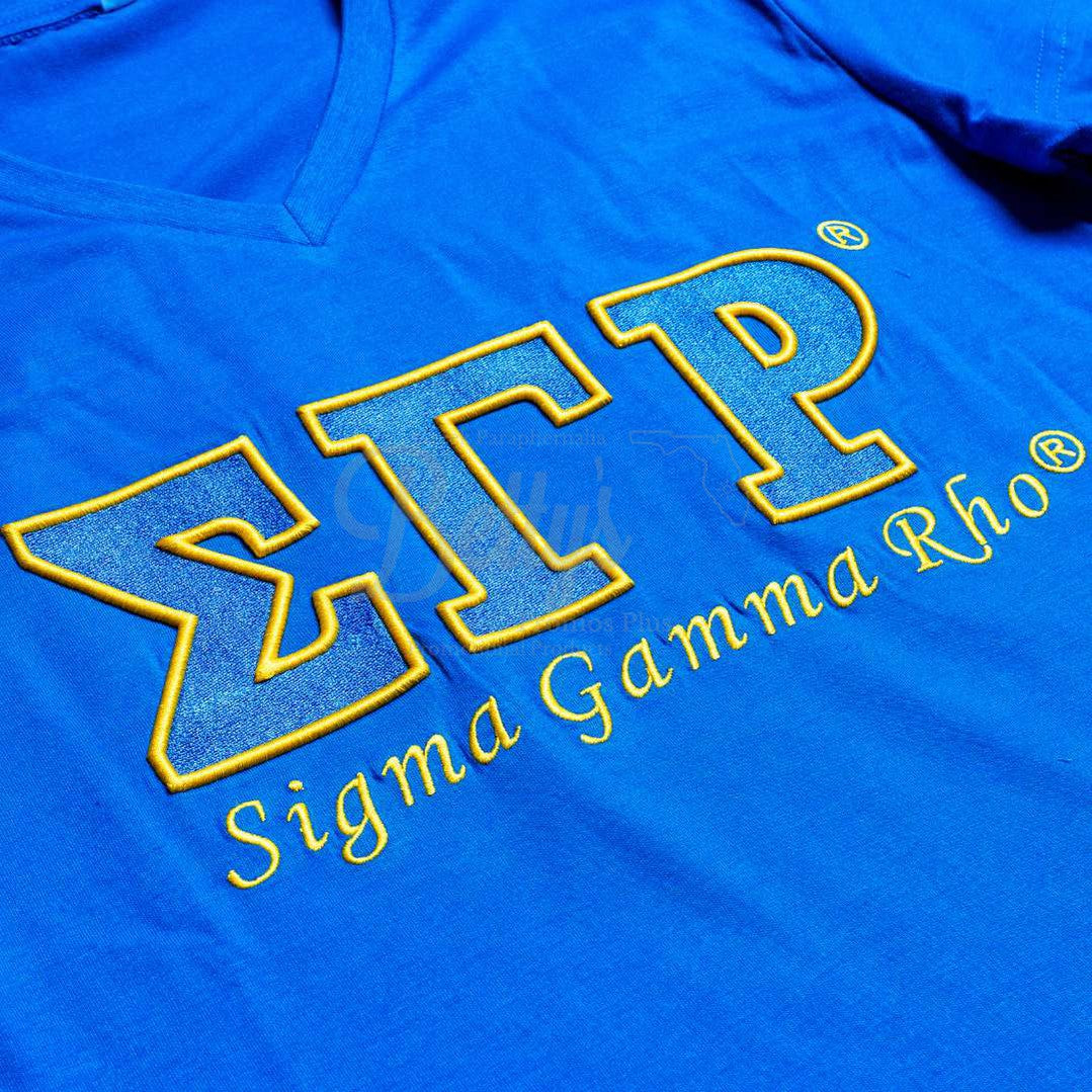 Sigma Gamma Rho ΣΓΡ Luxury Embroidered T-Shirt with 1922 Sleeve-Betty's Promos Plus Greek Paraphernalia