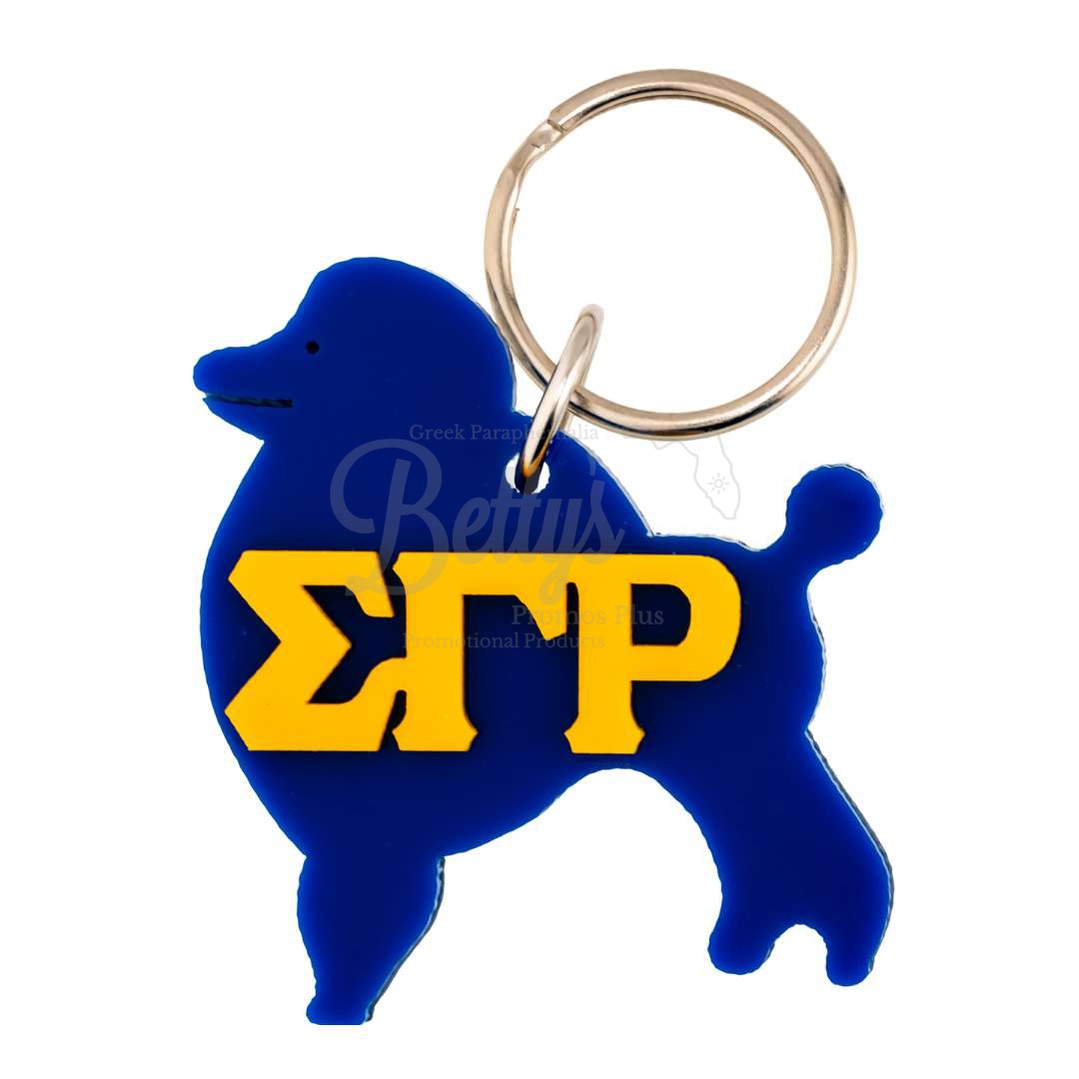 Sigma Gamma Rho ΣΓΡ Poodle Acrylic KeychainBlue-Betty's Promos Plus Greek Paraphernalia