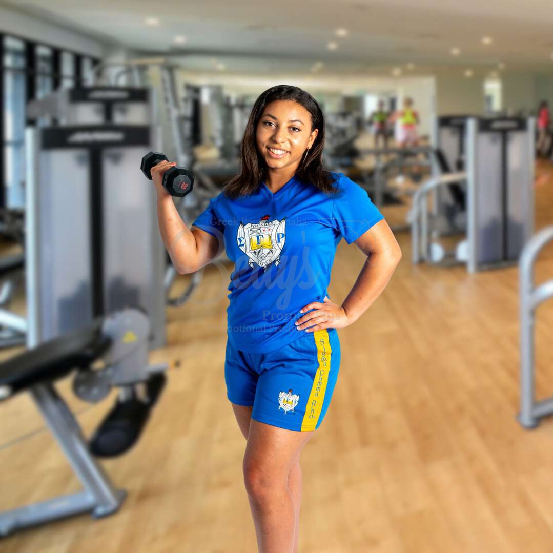 Sigma Gamma Rho ΣΓΡ Shield Performance Moisture Wicking Screen Printed Workout T-Shirt-Betty's Promos Plus Greek Paraphernalia