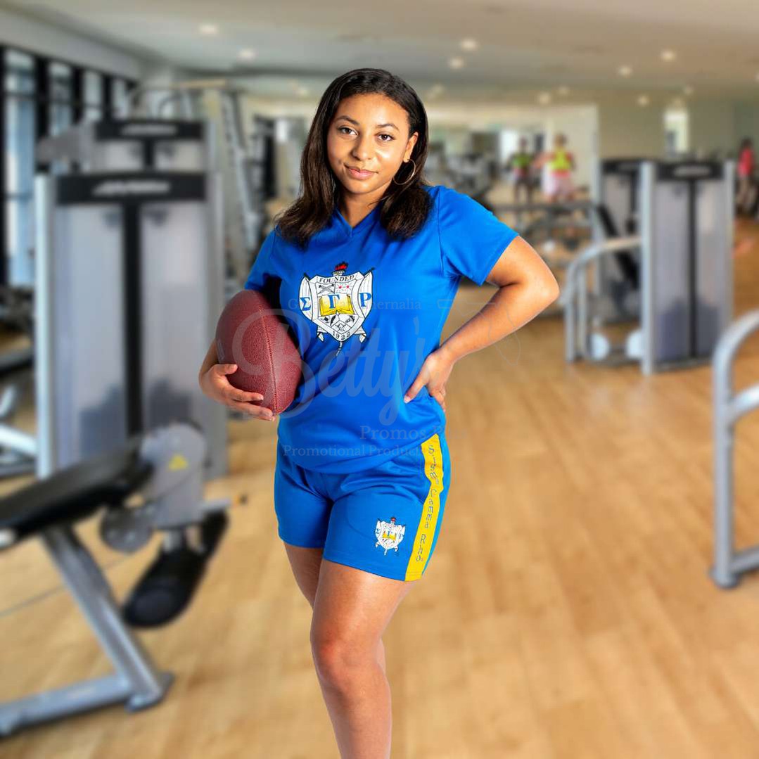 Sigma Gamma Rho ΣΓΡ Shield Performance Moisture Wicking Screen Printed Workout T-Shirt-Betty's Promos Plus Greek Paraphernalia