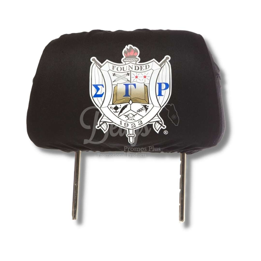 Sigma Gamma Rho ΣΓΡ Shield with Greek Letters Car Seat Headrest Cover-Betty's Promos Plus Greek Paraphernalia