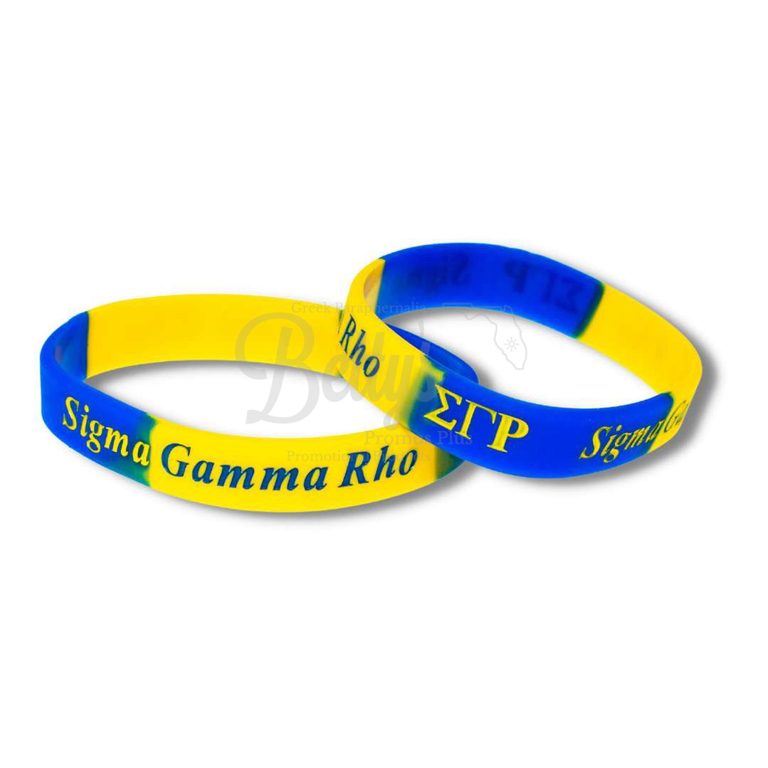 Sigma Gamma Rho ΣΓΡ Silicone Rubber Wristband BraceletBlue-Betty's Promos Plus Greek Paraphernalia