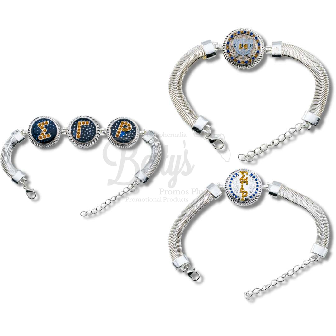 Sigma Gamma Rho ΣΓΡ Snap Button Bracelet Jewelry with Interchangeable Snaps-Betty's Promos Plus Greek Paraphernalia