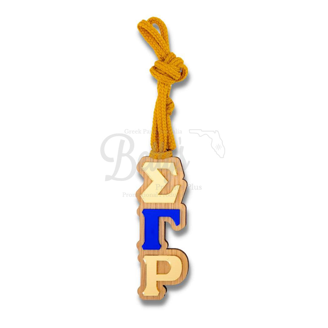 Sigma Gamma Rho ΣΓΡ Wood with Acrylic Greek Letters Tiki NecklaceBlue-Betty's Promos Plus Greek Paraphernalia