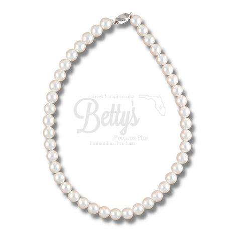 White Pearl Necklace with "My Pearls" Jewelry BoxWhite-Betty's Promos Plus Greek Paraphernalia