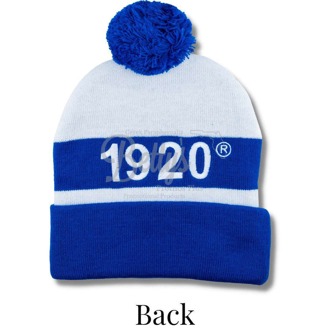 Zeta Phi Beta ΖΦΒ 1920 Embroidered Shield Knit Crest BeanieBlue-Betty's Promos Plus Greek Paraphernalia