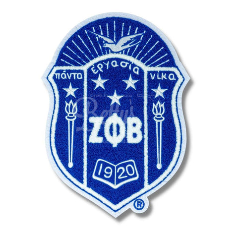 Zeta Phi Beta ΖΦΒ Chenille Shield Embroidery PatchChenille-Betty's Promos Plus Greek Paraphernalia