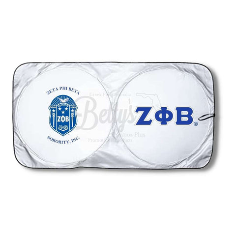 Zeta Phi Beta ΖΦΒ Collapsible Car Sun Shade with PouchBlue-Betty's Promos Plus Greek Paraphernalia