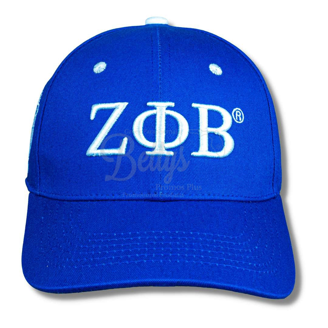 Zeta Phi Beta ΖΦΒ Embroidered Shield Baseball CapBlue-Betty's Promos Plus Greek Paraphernalia