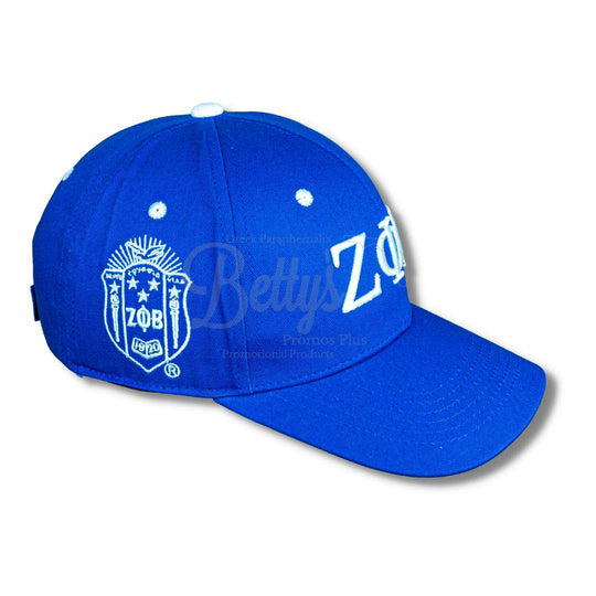 Zeta Phi Beta ΖΦΒ Embroidered Shield Baseball CapBlue-Betty's Promos Plus Greek Paraphernalia