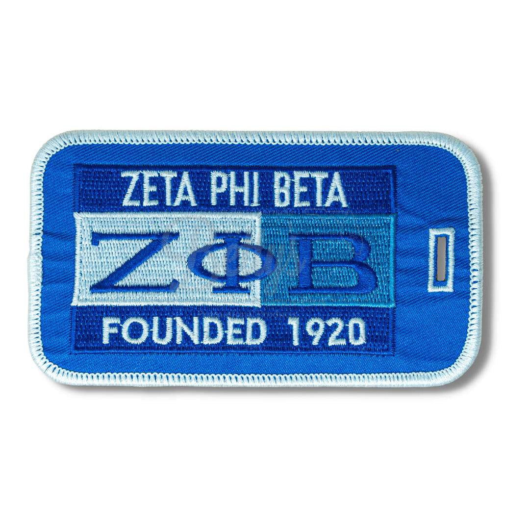 Zeta Phi Beta ΖΦΒ Founded 1920 Embroidered Luggage TagBlue-Betty's Promos Plus Greek Paraphernalia